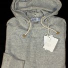BRUNELLO CUCINELLI $1995 GRAY 100%CASHMERE CREW OPTIONAL HOOD SWEATER XXL 56 NEW