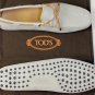 TOD'S SHOES $545 GRAY LOGO EMBOSSED TIED VAMP PEBBLE SOLE DRIVER 10.5 43.5e NEW