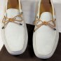 TOD'S SHOES $545 GRAY LOGO EMBOSSED TIED VAMP PEBBLE SOLE DRIVER 10.5 43.5e NEW