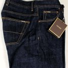 TOM FORD JEANS $990 DARK WASH LOW RISE STRT LEG SIGNATURE DENIM TF003 40 56 NEW
