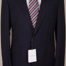 VALENTINO SUIT $2295 NAVY PINSTRIPE 2-BTN WOOL COUTURE WINTER SUIT 40L 50e NEW