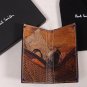 PAUL SMITH WALLET $265 BLACK LOGO CAMERA COLLAGE SLIM LEATHER BILL FOLD NEW