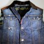 DSQUARED2 VEST $1195 DISTRESSED DENIM/LEATHER GOOSE DOWN PUFFER VEST SM 48e NEW