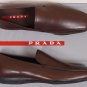 PRADA SPORT SHOES $525 BROWN LOGO VAMP ICONIC SOLE SOFTCALF LOAFER 8 41e NEW