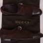 GUCCI SHOES $595 DARK BROWN LOGO CHARM ORNAMENTED CAPTOE MONKSTRAP 8.5 41.5 NEW