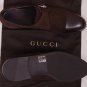 GUCCI SHOES $595 DARK BROWN LOGO CHARM ORNAMENTED CAPTOE MONKSTRAP 8.5 41.5 NEW