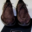 ZEGNA SHOES $690 DARK BROWN SUEDE SPLIT TOE LACE UP GUM SOLE DERBY 9 42e NEW