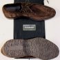 ZEGNA SHOES $690 DARK BROWN SUEDE SPLIT TOE LACE UP GUM SOLE DERBY 9 42e NEW