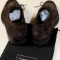 ZEGNA SHOES $690 DARK BROWN SUEDE SPLIT TOE LACE UP GUM SOLE DERBY 9 42e NEW