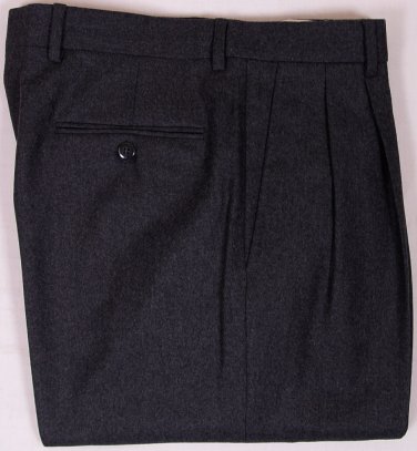 BRIONI PANTS $695 CHARCOAL GRAY 100%WOOL HANDMADE CANNES DRESS SLACKS 32 46e NEW