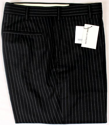 COMME des GARCONS PANTS $640 BLACK PINSTRIPE WOOL DRESS SLACKS M 32/30 48e NEW