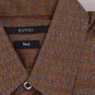 GUCCI SHIRT $595 BROWN/GRAY LOGO HORSEBIT FITCUT DRESS SHIRT 15.5 33/34 39e NEW