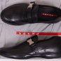 PRADA SPORT SHOES $595 BLACK CALF LOGO BUCKLE VAMP LOGO SOLE LOAFER 9.5 42.5 NEW