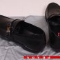 PRADA SPORT SHOES $595 BLACK CALF LOGO BUCKLE VAMP LOGO SOLE LOAFER 9.5 42.5 NEW