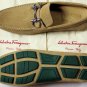 SALVATORE FERRAGAMO SHOES $595 CAMEL LOGO GANCIO ORNAMENTED DRIVER 8 41 NEW