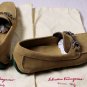 SALVATORE FERRAGAMO SHOES $595 CAMEL LOGO GANCIO ORNAMENTED DRIVER 8 41 NEW