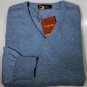 LORO PIANA SWEATER $1080 SMOKE BLUE 100%CASHMERE V-NECK PULLOVER XL 54e NEW