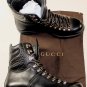 GUCCI SHOES $850 BLACK LOGO EMBROIDERED LUG SOLE 2007 COMBAT BOOTS 11 44 NEW