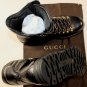 GUCCI SHOES $850 BLACK LOGO EMBROIDERED LUG SOLE 2007 COMBAT BOOTS 11 44 NEW