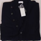 MALO SWEATER $1150 NAVY 100%CASHMERE 11-BTN V-NECK CARDIGAN BOMBER SM 48e NEW