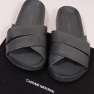 COSTUME NATIONAL SHOES $490 DARK GRAY CROSS STRAP LEATHER SANDALS 10 43e NEW