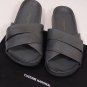 COSTUME NATIONAL SHOES $490 DARK GRAY CROSS STRAP LEATHER SANDALS 10 43e NEW