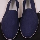 GIORGIO ARMANI SHOES $560 NAVY LINEN/LEATHER WOVEN ESPADRILLE LOAFERS 13 46e NEW
