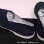 GIORGIO ARMANI SHOES $560 NAVY LINEN/LEATHER WOVEN ESPADRILLE LOAFERS 13 46e NEW