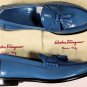 SALVATORE FERRAGAMO SHOES $720 AZURE BLUE TASSELED VAMP LOAFER 10D 43e NEW