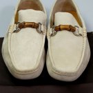 GUCCI SHOES $545 SAND LOGO BAMBOO HORSEBIT ORNAMENTED VAMP DRIVER 10.5 43.5 NEW