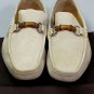GUCCI SHOES $545 SAND LOGO BAMBOO HORSEBIT ORNAMENTED VAMP DRIVER 10.5 43.5 NEW