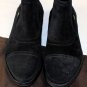 CESARE PACIOTTI SHOES $595 BLACK SUEDE CAPTOE LOGO ORNAMENT BOOT 8.5 41.5e NEW