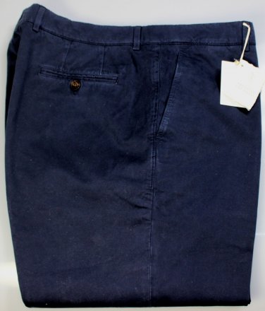 BRUNELLO CUCINELLI PANTS $730 NAVY DYED ENZYME WASHED LIGHT CHINO 43 60  NEW