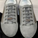 ZEGNA SPORT SHOES $445 GRAY SUEDE CALFSKIN LOGO ORNAMENTED TRAINERS 11 44e NEW