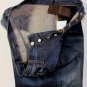 GUCCI JEANS $640 DK WASH WHISKER SPOT FADE LOGO EMBOSS LOW RISE DENIM 34 50 NEW