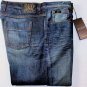 GUCCI JEANS $640 DK WASH WHISKER SPOT FADE LOGO EMBOSS LOW RISE DENIM 34 50 NEW