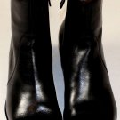 GUCCI SHOES $820 BLACK CALFSKIN LOGO EMBOSSED CUBAN HEEL BOOTS 10.5 43.5 NEW
