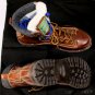 DSQUARED2 SHOES $1050 DARK BROWN LOGO ORNAMENTED LUG SOLE WINTER BOOT 10 43 NEW