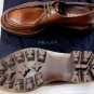 PRADA SHOES $1250 BROWN BRUSHED CALF SAWTOOTH LUG SOLE RUNWAY DERBY 9.5 42.5 NEW