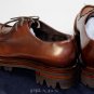 PRADA SHOES $1250 BROWN BRUSHED CALF SAWTOOTH LUG SOLE RUNWAY DERBY 9.5 42.5 NEW