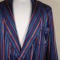 DEREK ROSE ROBE $1200 NAVY COLOR STRIPED 100%WOVEN SILK DRESSING GOWN XL 54e NEW