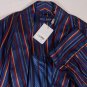 DEREK ROSE ROBE $1200 NAVY COLOR STRIPED 100%WOVEN SILK DRESSING GOWN XL 54e NEW