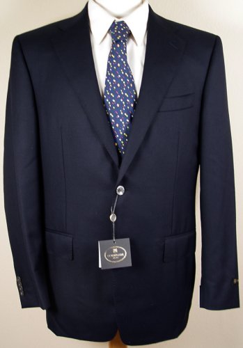 CORNELIANI JACKET $1495 NAVY 100%SUPER 110'S WOOL 2-BTN BLAZER COAT 40R 50e NEW