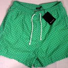 KITON SWIMSUIT $425 GREEN/WHITE FLOWER PRINT LOGO EMBROIDERED TRUNKS MED 50 NEW