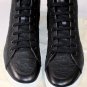 SALVATORE FERRAGAMO SHOES $595 BLACK LOGO GANCINI EMBOSSED TRAINER 8.5 41.5e NEW
