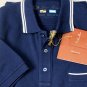 LORO PIANA REGATTA POLO $495 DK BLUE CONTRAST ACCENT STRIPE PIQUE POLO XL 54 NEW