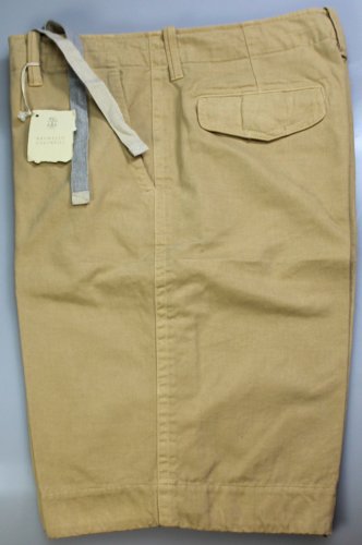 BRUNELLO CUCINELLI SHORTS $550 LIGHT BROWN MOLESKIN WALKING SHORTS 34 50e NEW