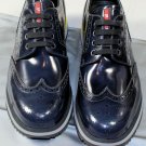 PRADA SPORT SHOES $650 DARK BLUE WINGTIP TOE ORNAMENT SNEAKER SOLE 9.5 42.5 NEW