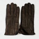 ZEGNA GLOVES $430 BROWN TEXTURED LEATHER CASHMERE LINED WINTER GLOVES  MED 9 NEW