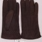 ZEGNA GLOVES $430 BROWN TEXTURED LEATHER CASHMERE LINED WINTER GLOVES  MED 9 NEW